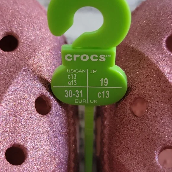 Crocs Girl's Baya Glitter Clog. C13 - Picture 14 of 15